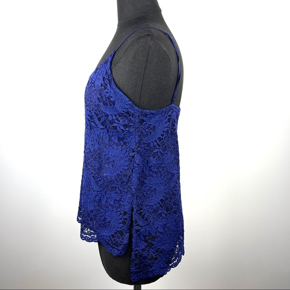 🐯2/$15🐯 ZARA Lace Crochet Indigo Blue Camisole - Picture 3 of 15